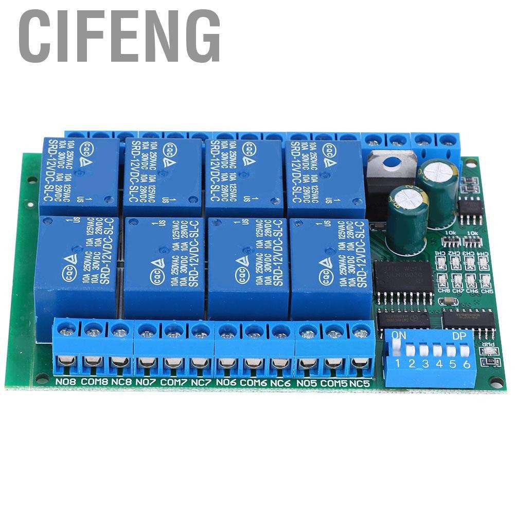 Cifeng DC 12V 8 Channel RS485 Relay Command Programmable Control Module Board