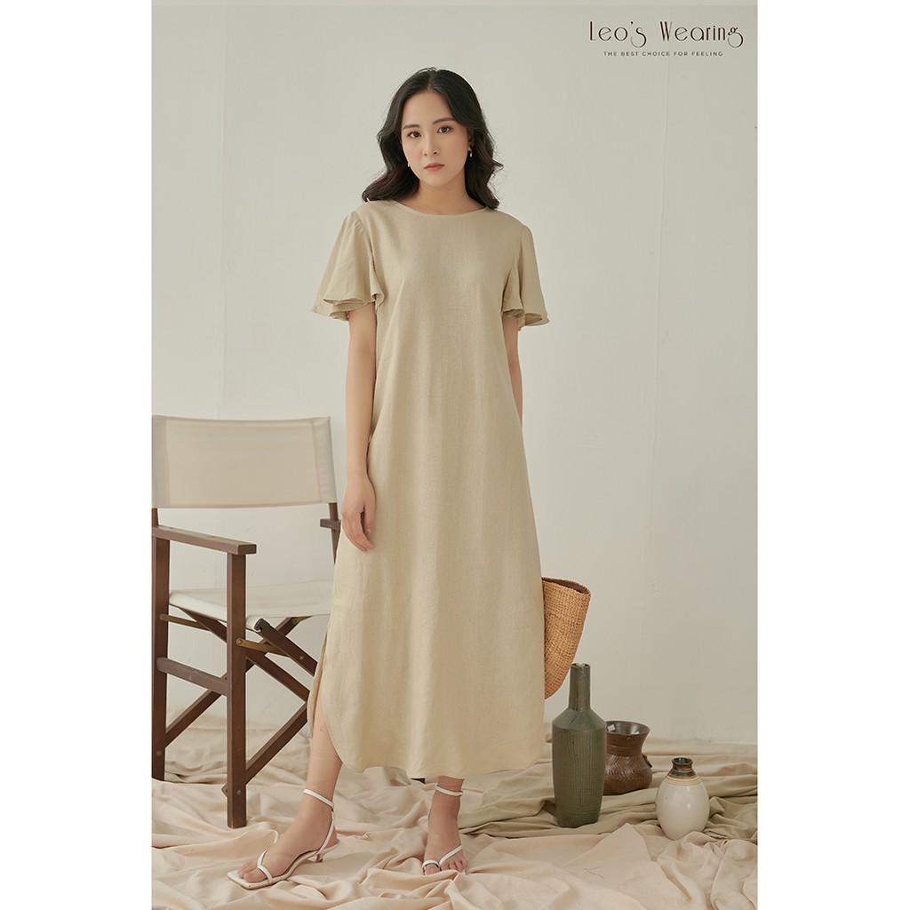 A64 – ĐẦM LINEN TAY CÁNH TIÊN DÁNG DÀI