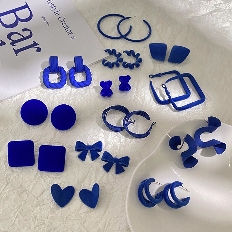 Bông tai nhiều mẫu mã tuỳ chọn màu xanh dương