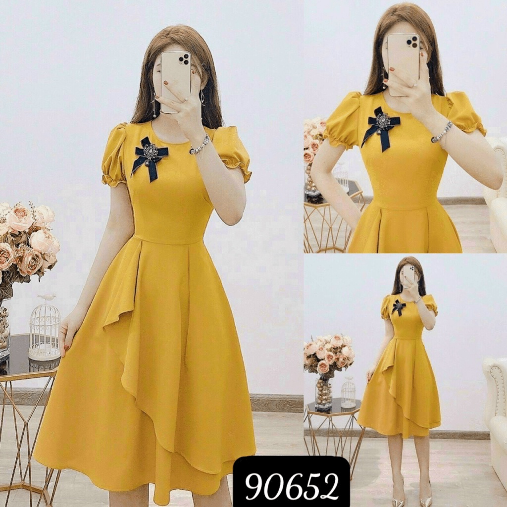 ĐẦM BODY ÔM/ TAY PHỒNG/ TÀ KIỂU PHONG CÁCH/ CÓ KÈM PHỤ KIỆN RỜI, SÁNG TRỌNG, ĐI CHƠI-ĐI LÀM, NHIỀU SIZE LỰA CHỌN UP