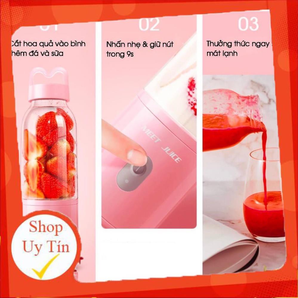 [Sale Sốc] Máy Xay Sinh Tố Mini Đa Năng  Cầm Tay Meet Juice - Xay cực nhanh, an toàn, cao cấp