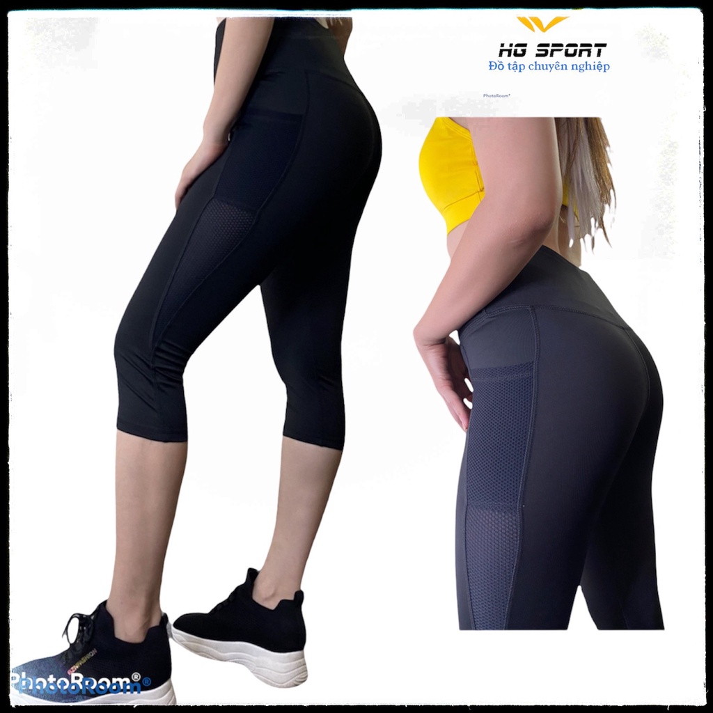 Đồ tập Gym, Yoga, Thể thao nữ, Quần Lửng Phối Lưới Tổng Hợp Nhiều Mẫu QL402