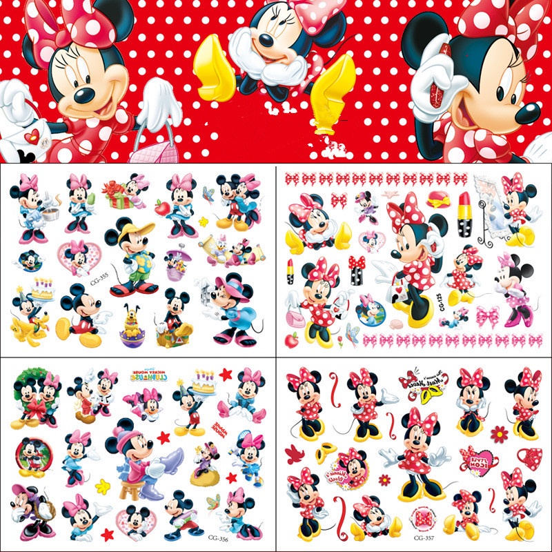 Hình Xăm Dán Họa Tiết Chuột Mickey/Minnie Thân Thiện Với Môi Trường
