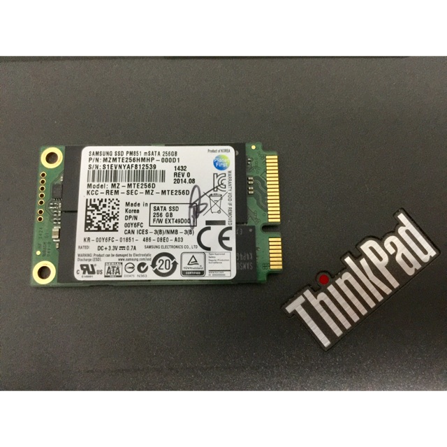 Ổ cứng msata samsung 256gb pm851 pm871 cũ bóc máy