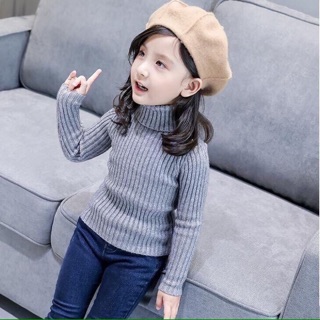 Áo len lông cừu cổ lọ bé trai bé gái
