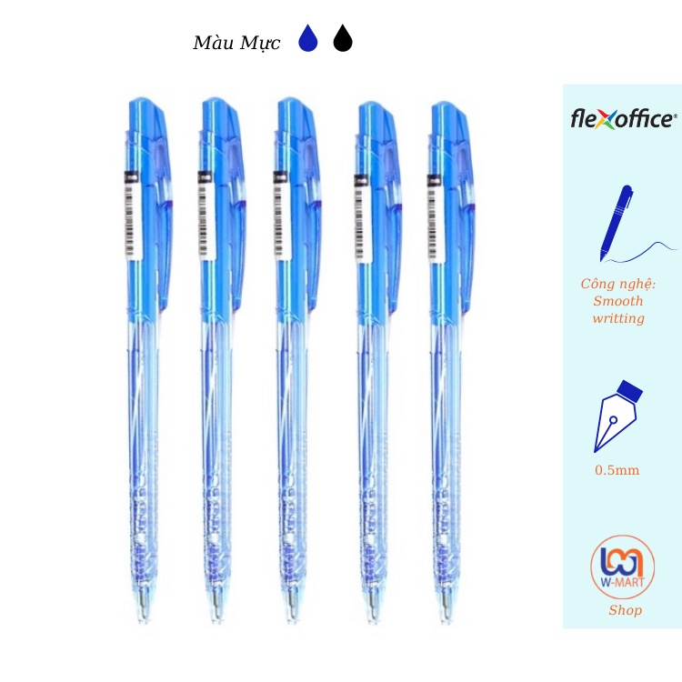 Viết mực Thiên Long Flexoffice FO-039 Plus+, hộp bút bi 20 cây