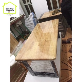 Bàn Gỗ cao su 60*120*35 chân sắt gấp