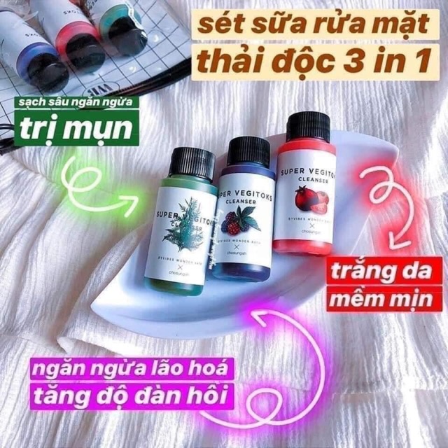 [ FREESHIP] SET SỮA RỬA MẶT RAU CỦ SUPER VEGITOKS MINI]