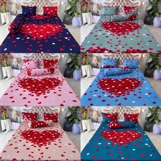 Bộ Drap thun hàn quốc mẫu tim in 3d siêu đẹp