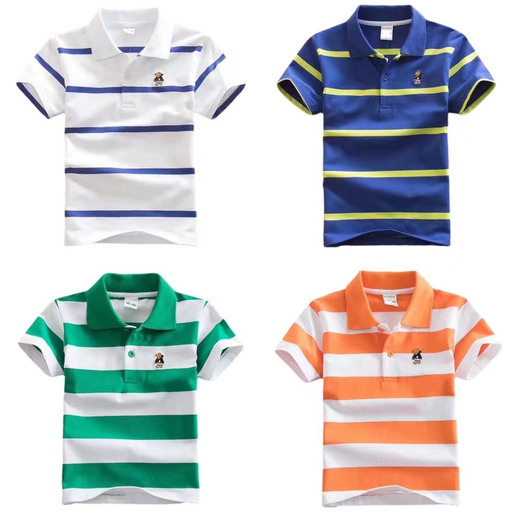 Soffny (1-14Y) Áo Thun Polo Tay Ngắn Bằng Vải Cotton Thời Trang Mùa Hè Cho Bé Trai