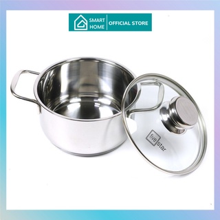 [HÀNG CHÍNH HÃNG]Nồi 3 đáy sandwich inox 430 Fivestar Standard bếp từ nắp kính (16cm /18cm / 20cm / 24cm)