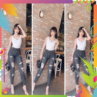 ❤️[4 Màu 32~36] Quần Dài Jean Bigsize Xám [HÌNH THẬT]- Lưng Cao - Co Giãn Mạnh❤️- Phom TO