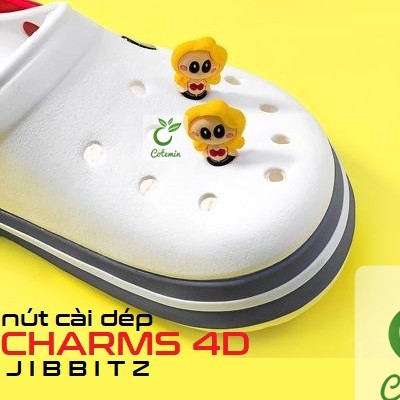 Nút cài dép Sticker Jibbitz Charm 4D cho sục bít đầu Crocs Duet Crocband Baya Bayaband | BigBuy360 - bigbuy360.vn