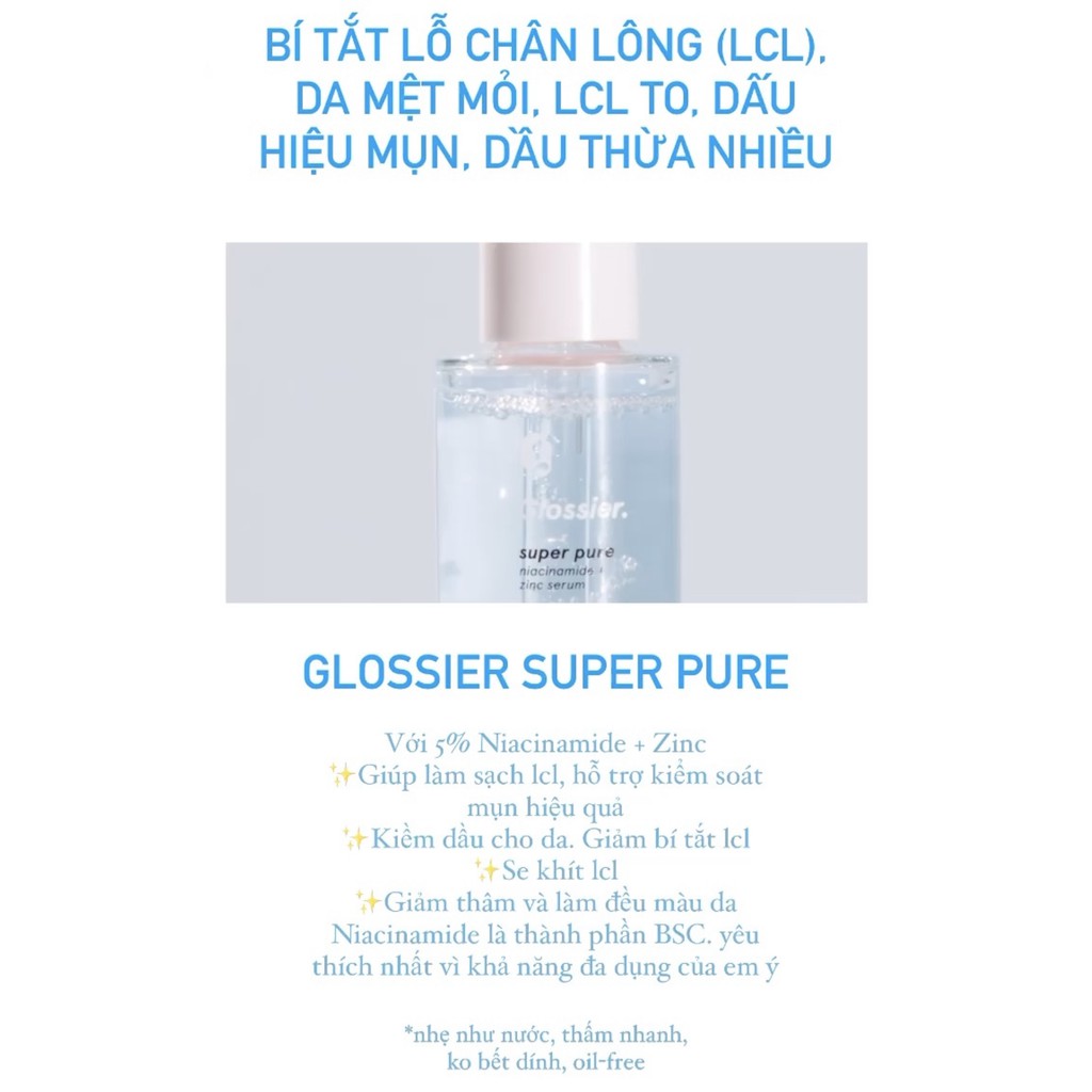 Glossier Super Serum Trio - Super Glow, Super Bounce, Super Pure - Tinh chất dưỡng da Glossier