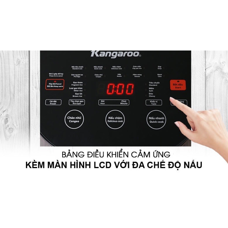 Nồi cơm điện cao tần Kangaroo 1.8 lít KG599N/ Hàng test mẫu dùng thử tại siêu thị