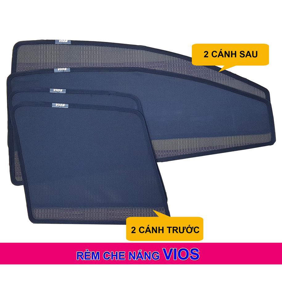 Tấm che nắng theo xe Vios - tặng củ sạc điện thoại trên ô tô - bộ 4 tấm