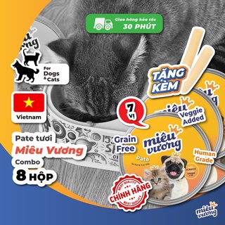 [Tặng phô mai 15g] Combo 4kg pate tươi Miêu Vương cho chó mèo [8 Hộp]