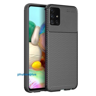 Ốp lưng Samsung Galaxy A71 Film Carbon Case chống sốc Đen
