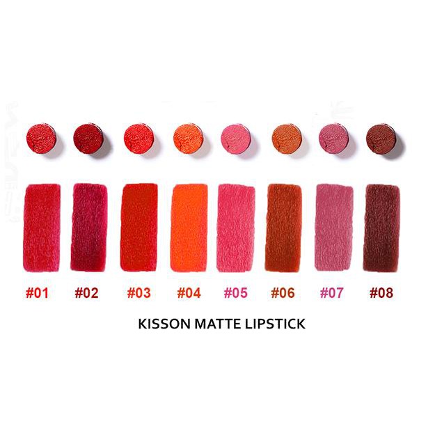 Son lì KISSON MATTE LIPSTICK KN01 ( Màu đỏ tươi )Son lì