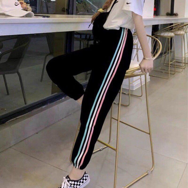 Quần thể thao 3 sọc chun ống ,AN MINH, quần jogger 3 line có 2màu: sọc màu, sọc trắng