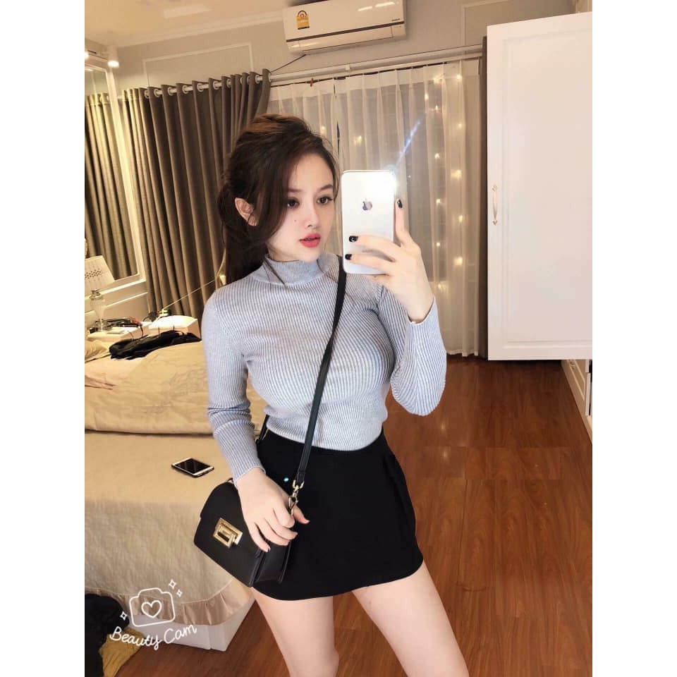 Áo Len Cổ 3p Body PEONYB Nữ [FREESHIP] 🌸 Áo thun tăm dáng ôm dài tay nhiều màu kiểu dáng basic Ulzzang QC SIÊU HOT 🌸 | BigBuy360 - bigbuy360.vn