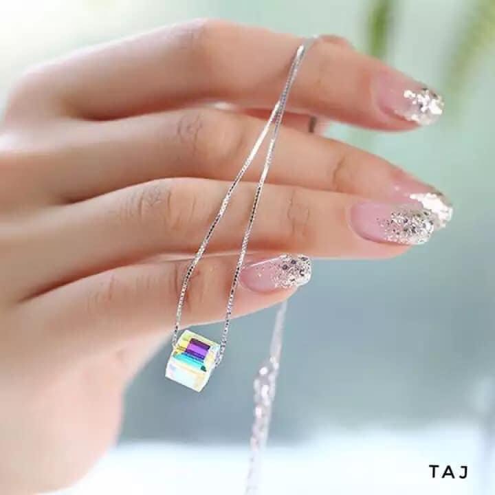 Dây chuyền nữ bạc thật mặt đá lập phương sáng đẹp - Kho sỉ bạc Nhất Linh