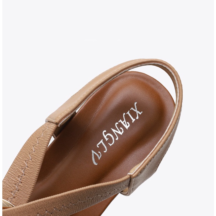 Giày sandal đế xuồng quai phối thun tiện lợi và thời trang, gót 5cm