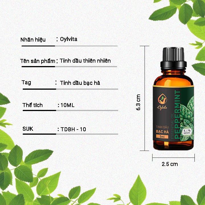 Tinh dầu thiên nhiên thơm phòng Oylvita các mùi, tinh dầu Sả Chanh, Bạc Hà nguyên chất 5 mùi