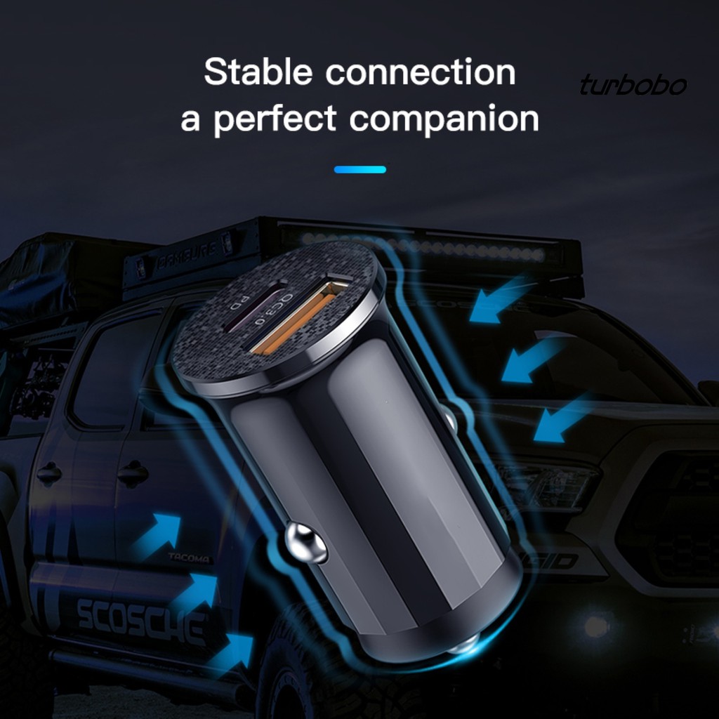 Bộ Sạc Nhanh Cho Xe Hơi  48w Qc3.0 Mini Hai Cổng Usb Type-c Pd