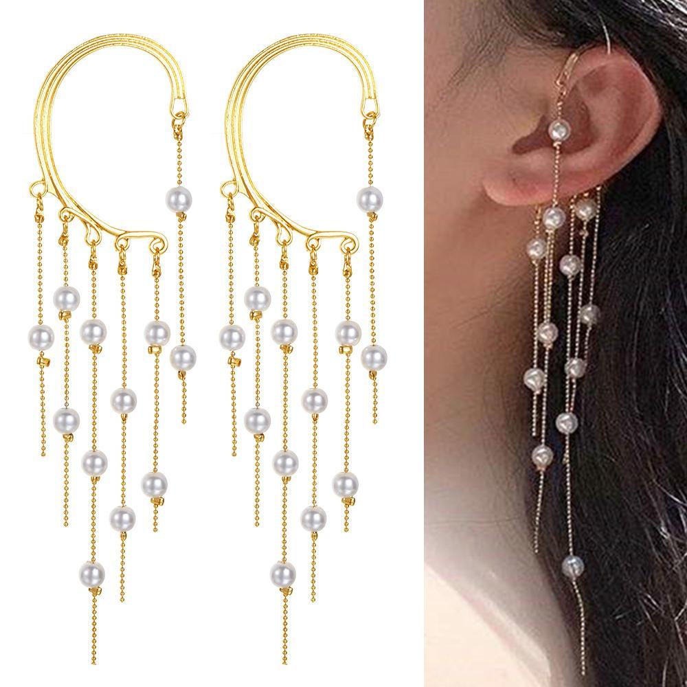 MELODG Hoa Tai Dáng Dài Phối Tua Rua Sang Trọng Cho Nữ