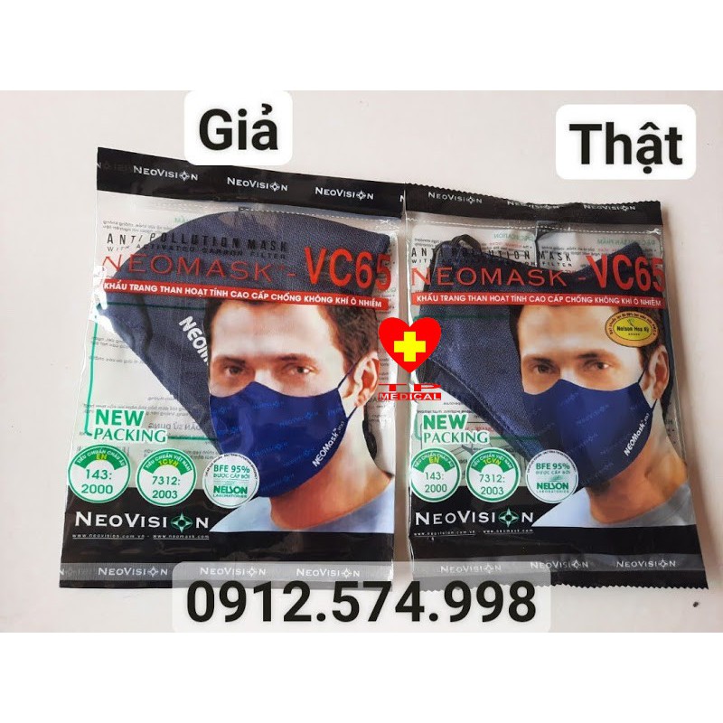 khẩu trang vải than hoạt tính NEOVISON vc65 (Hàng chính hãng 100%)
