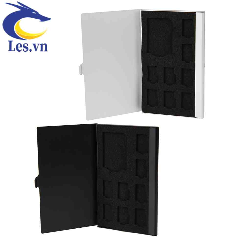 Hộp Đựng Thẻ Nhớ Monolayer 1SD + 8TF Micro SD Bằng Nhôm Giá Đỡ