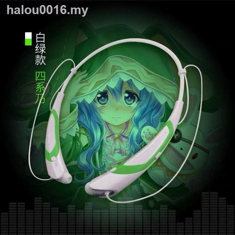 ♟❃Tai nghe bluetooth không dây đeo cổ có thẻ có thể tháo rời hình Hatsune Miku