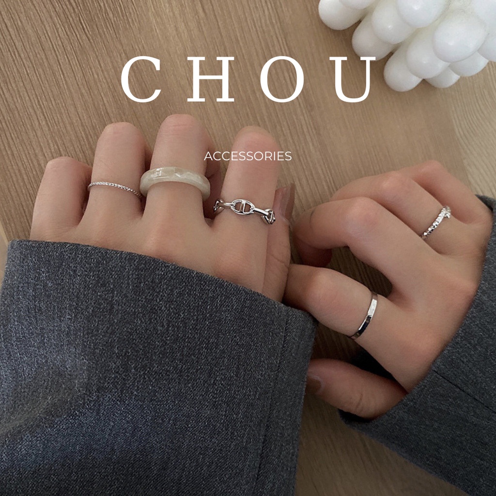 Set 5 Nhẫn Phối Màu Be | CHOU ACCESSORIES |