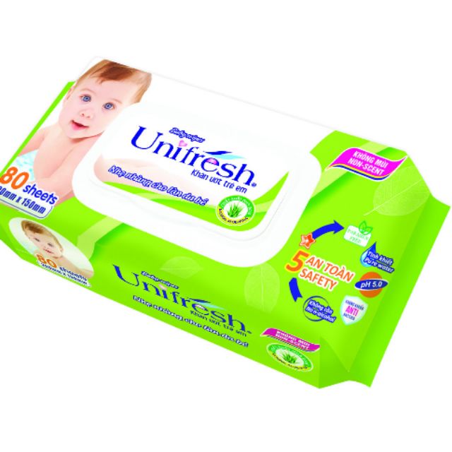 Khăn ướt Unifresh 80 tờ có nắp