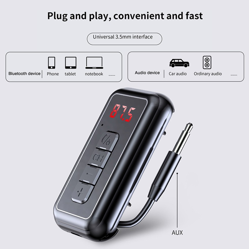 Cục Sạc Hai Cổng Usb Kiêm Máy Phát Nhạc Mp3 Bluetooth Không Dây Hỗ Trợ Gọi Rảnh Tay Cho Xe Hơi