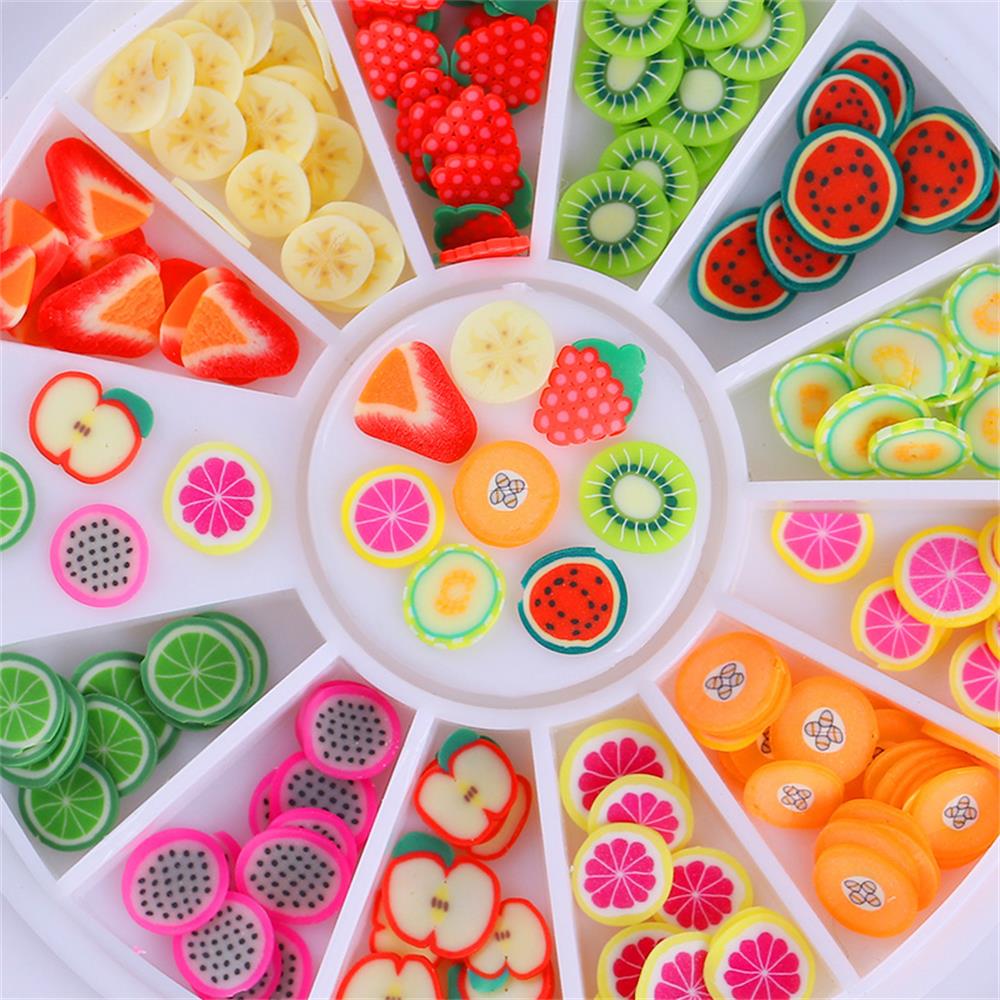 Set 120 Miếng Dán Trang Trí Móng Tay Nghệ Thuật Hình Trái Cây 3D Nhiều Màu Sắc DIY