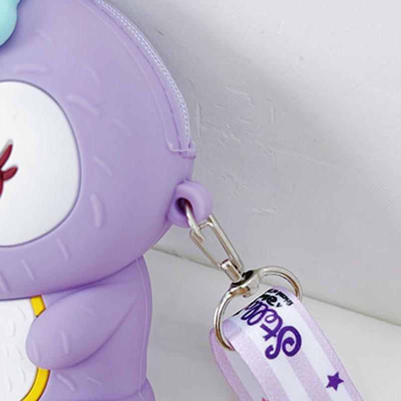 Túi Đeo Chéo Silicone Hình Thỏ Có Khóa Kéo Cho Bé