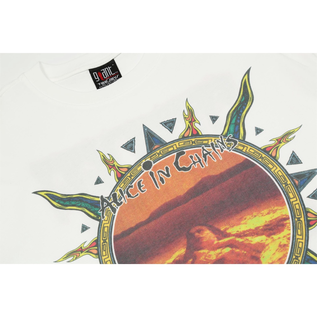 AliceinChains vintagetee retro washed and old tube woven short-sleeved jerry same couple T-shirt