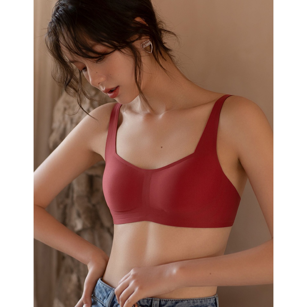 Áo Lót Cổ Vuông Siêu Mỏng Không Dây Retro Nhật Bản Dành Cho Nữ