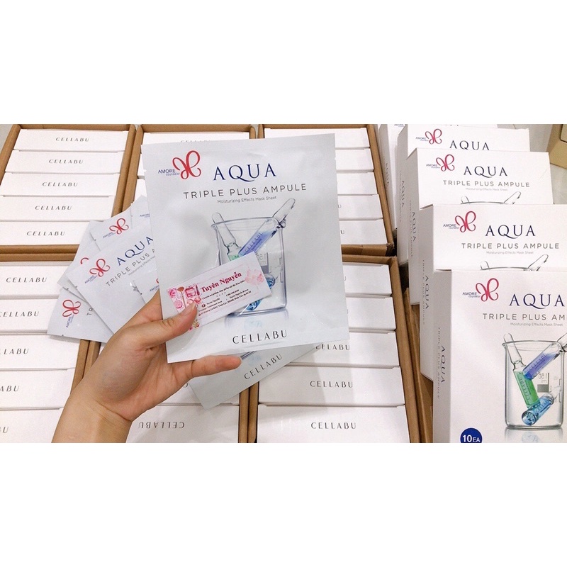 Mặt Nạ Amore Pacific Cellabu Aqua Ampoule Mask Cấp Nươc Kiềm Dầu Trắng Da Dạng Giấy Chứa 30ml Tinh Chất