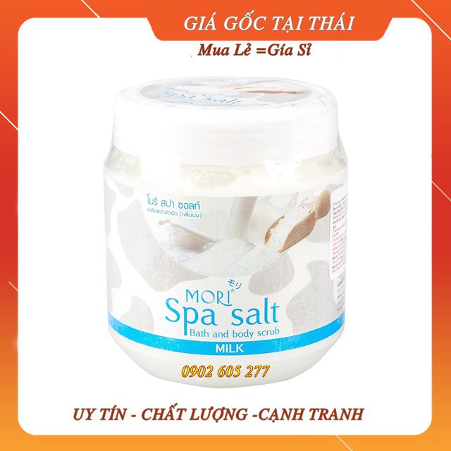 [Hàng chính hãng] Muối Tắm Tẩy Tế Bào Chết Mori Hương Sữa Spa Salt Bath &amp; Body Scrub Thái Lan