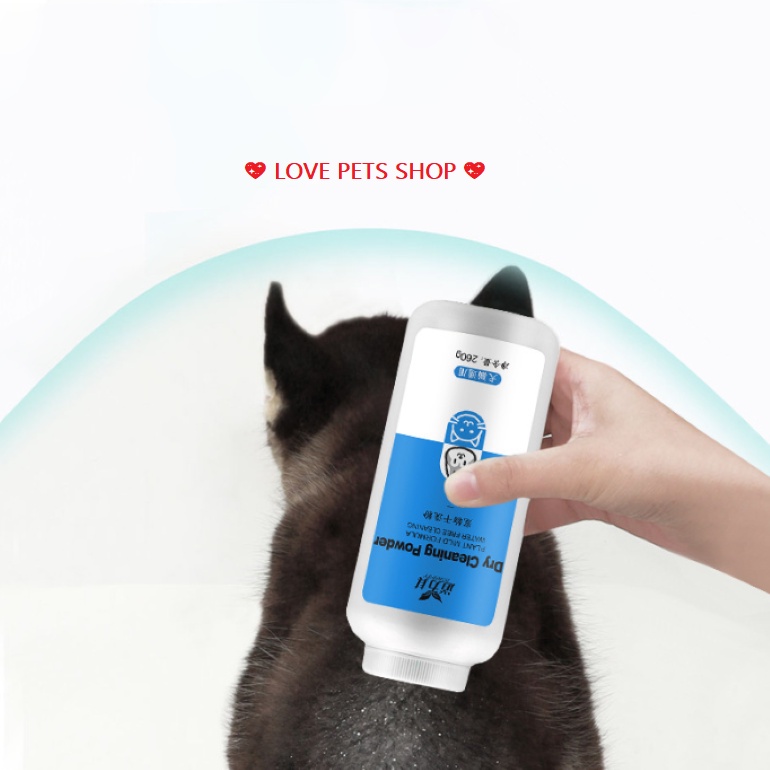 BỘT TẮM KHÔ CHO CHÓ MÈO 260 GRAM - LOVE PETS SHOP