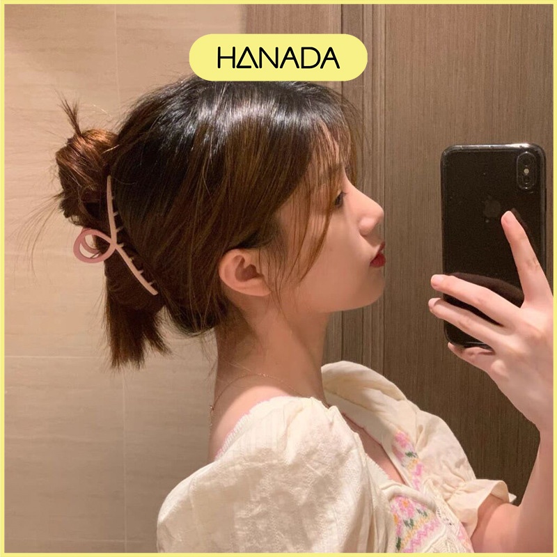 Kẹp Tóc Cỡ Lớn Bằng Kim Loại Cứng Cáp Kẹp Được Nhiều Tóc Cáp Màu Hồng Pastel Dễ Thương Hàn Quốc Hanada K17-S001