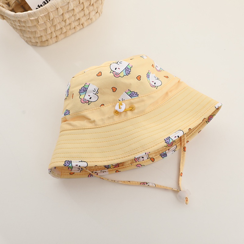 Mũ bucket hai mặt chống nắng có quai đeo cho bé trai và bé gái từ 2 đến 4 tuổi