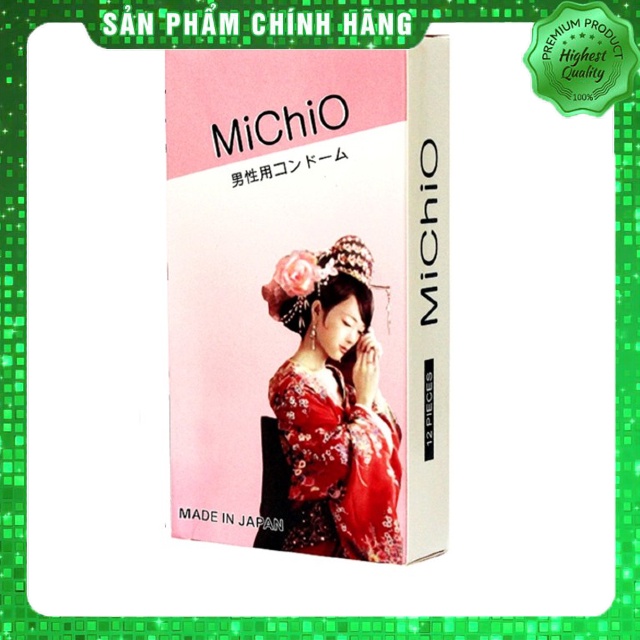 Bao cao su MiChiO gân gai co dãn linh hoạt - hộp 12 chiếc - Nhật Bản