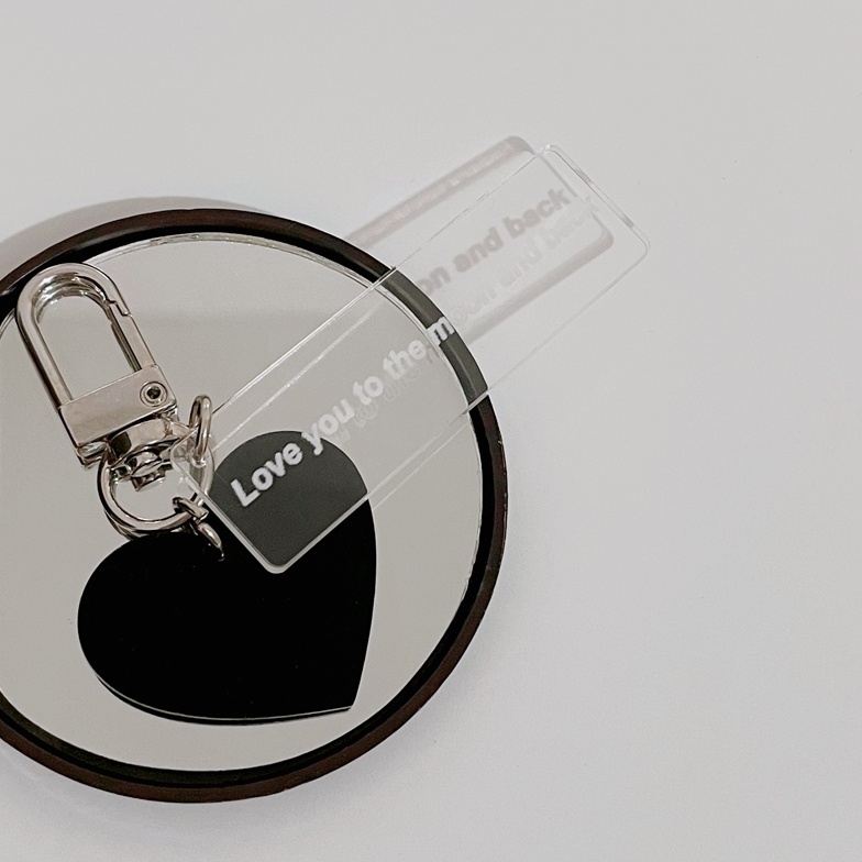 Móc Khóa Acrylic Hình Ngôi Sao Màu Đen Xinh Xắn