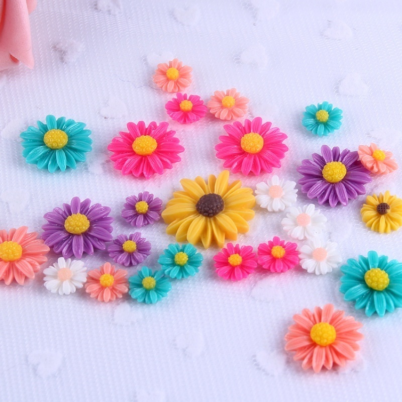 Set 10 Phụ Kiện Làm Đồ Trang Trí Thủ Công Hình Hoa Cúc