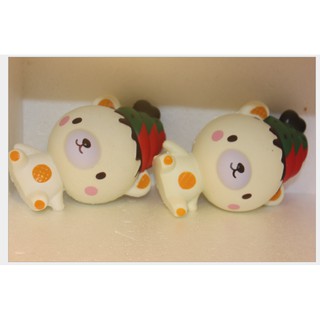 Squishy Gấu đội Nón Kem đỏ