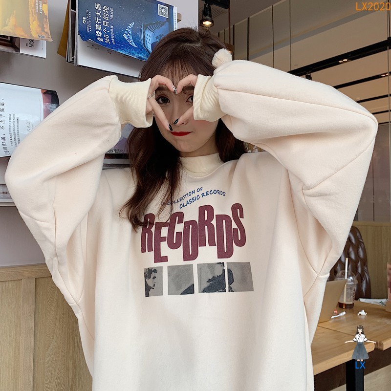 Áo sweater dáng rộng phong cách Hàn Quốc thời trang cho phụ nữ